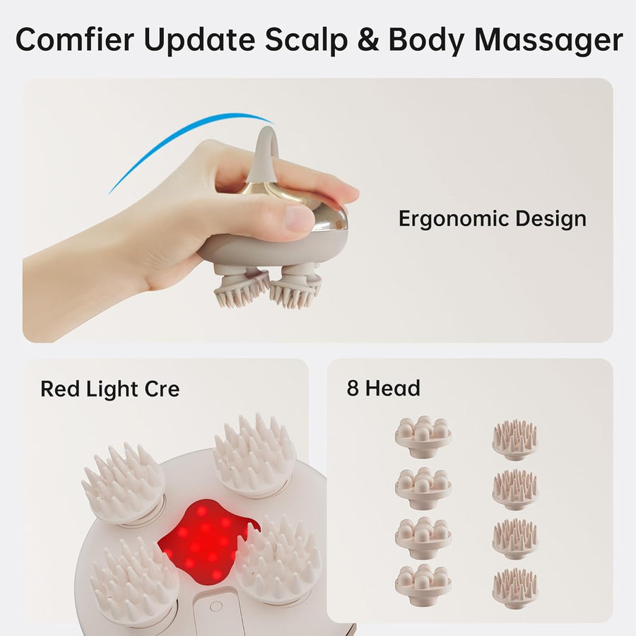 COMFIER Electric Scalp Massager – Waterproof IPX7