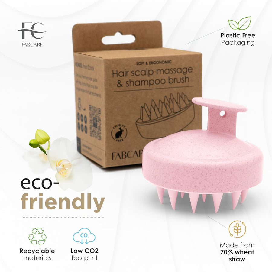 FABCARE Soft Silicone Scalp Brush – Manual Massage & Shampoo Brush