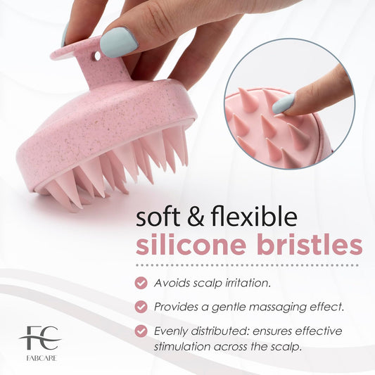 FABCARE Soft Silicone Scalp Brush – Manual Massage & Shampoo Brush