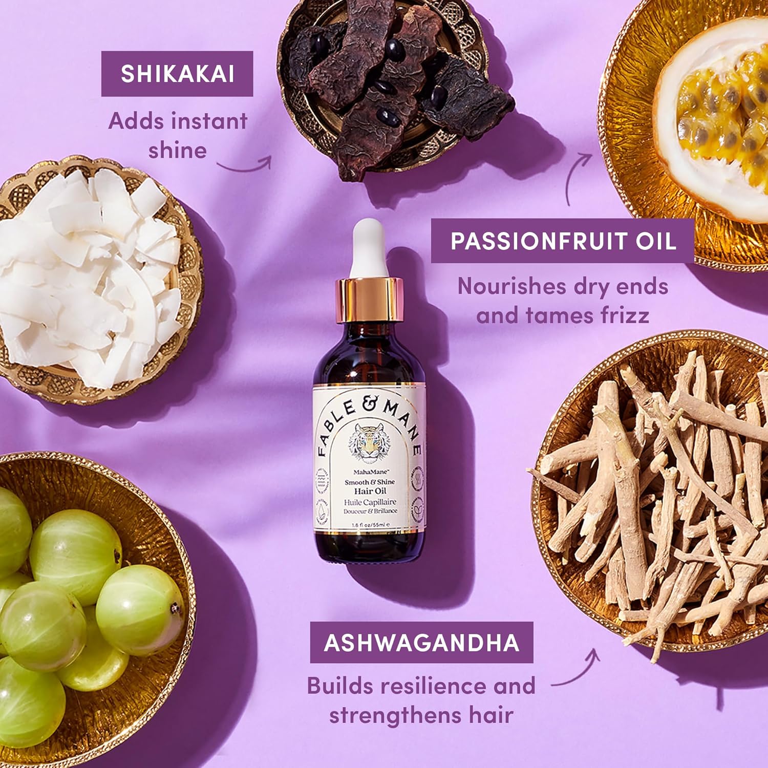 Fable & Mane Smooth & Shine Hair Oil — Lightweight UV & Frizz Protection for Fine Hair (14.4 ml)