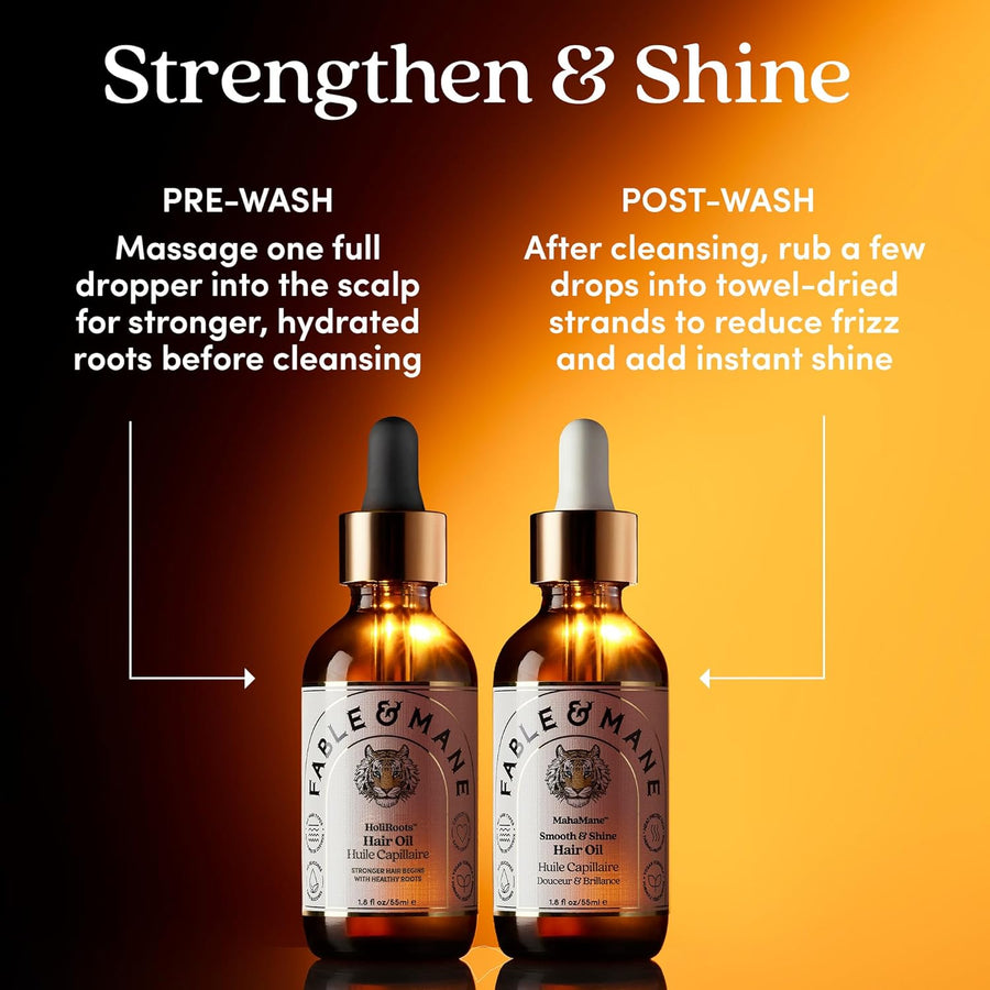 Fable & Mane Smooth & Shine Hair Oil — Lightweight UV & Frizz Protection for Fine Hair (14.4 ml)