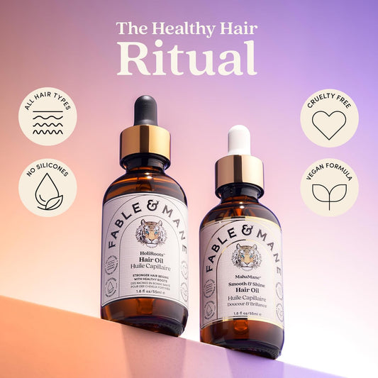 Fable & Mane Smooth & Shine Hair Oil — Lightweight UV & Frizz Protection for Fine Hair (14.4 ml)