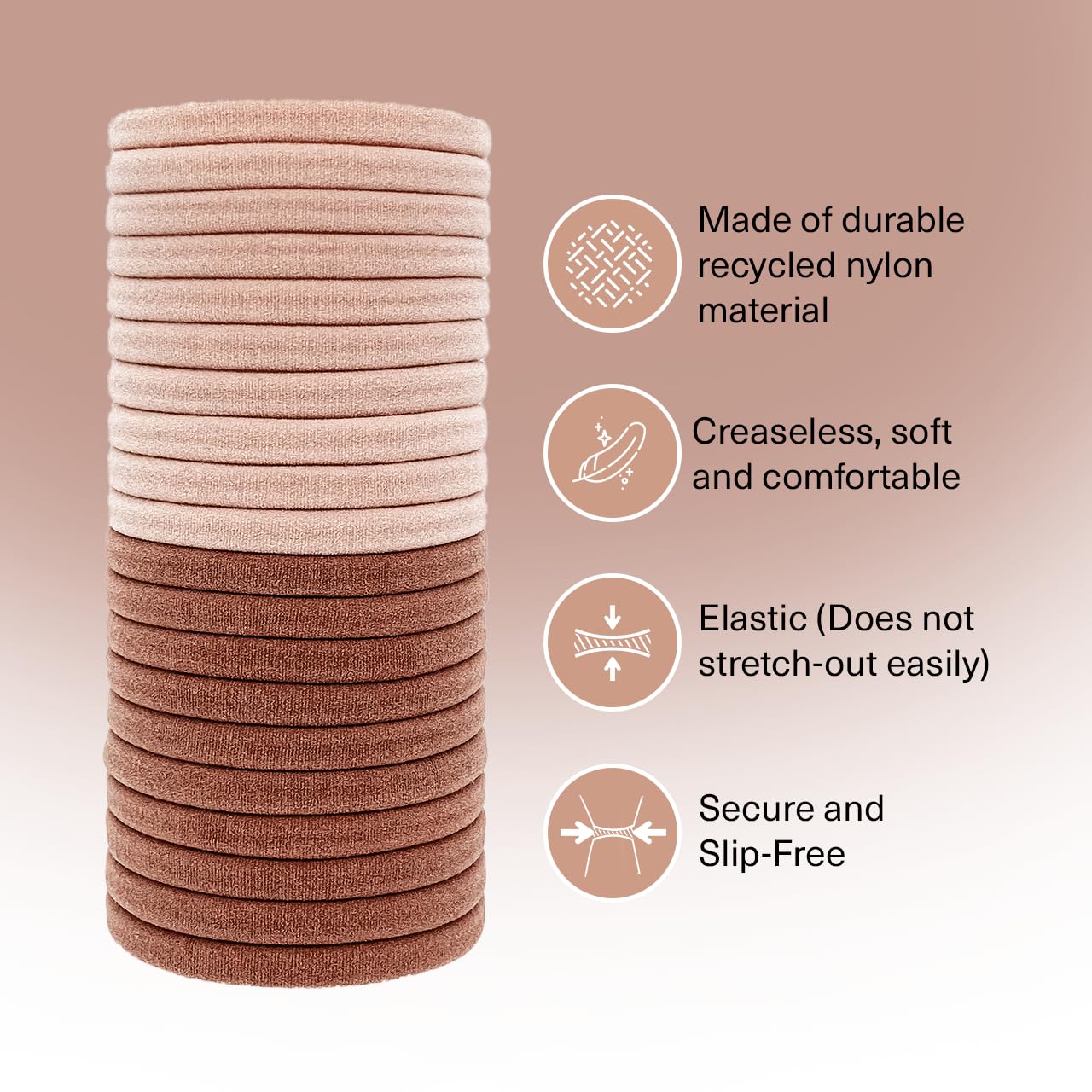 Kitsch Recycled Nylon Hair Ties – Pack of 20