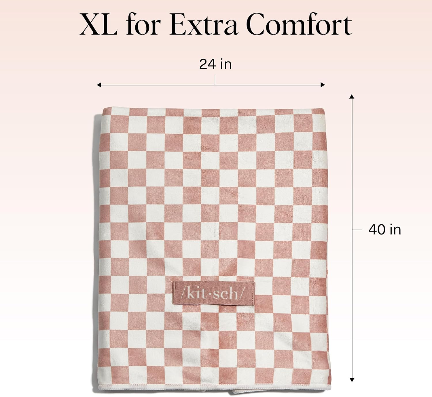 Kitsch XL Microfibre Hair Towel – Terracotta Check