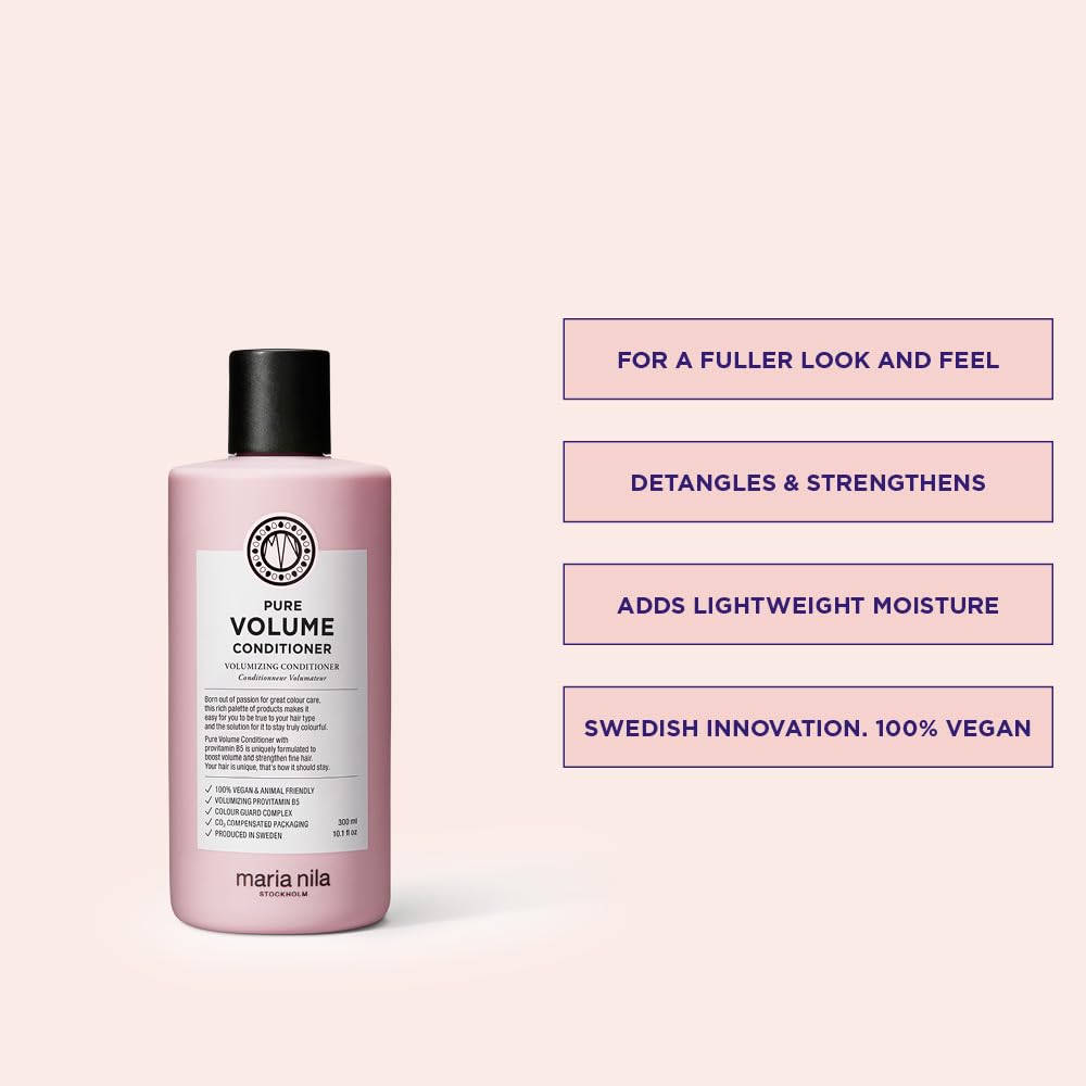 Maria Nila Pure Volume Conditioner — 300 ml (Lightweight Moisture for Fine & Thin Hair)