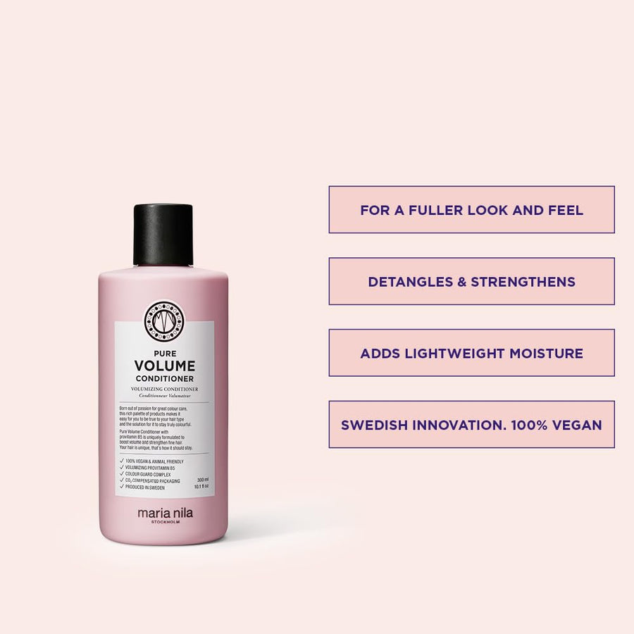 Maria Nila Pure Volume Conditioner — 300 ml (Lightweight Moisture for Fine & Thin Hair)