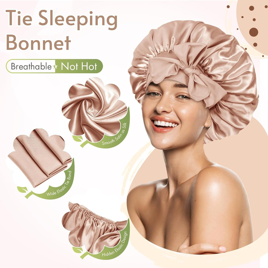 BONNET QUEEN Satin Sleep Cap – Adjustable Hair Protection Bonnet
